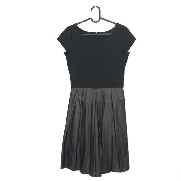 Ellen Tracy Perforated Faux Leather Dress Black 4 - Picture 1 of 12